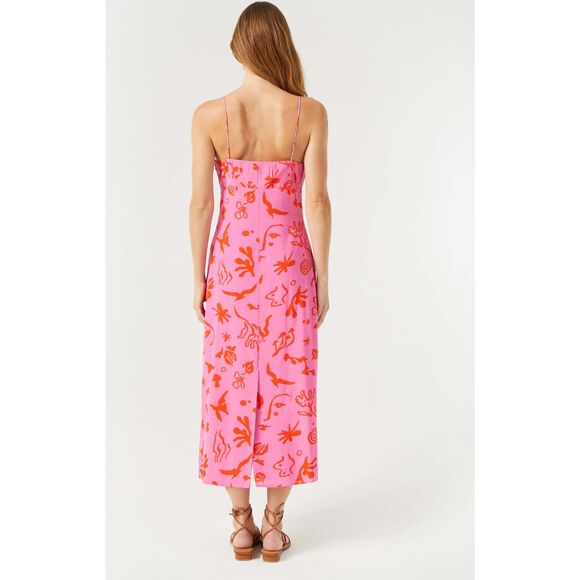 RHODE Vibrant Pink and Orange Patterned Maxi Dress - Picture 3 of 5